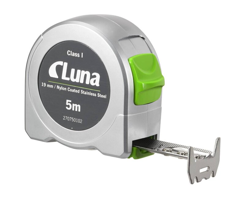 MÄTBAND LUNA PUSH LOCK ROSTFRITT 5M KLASS I