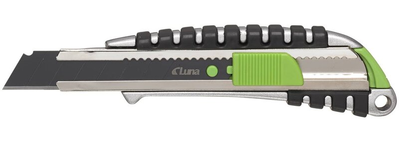BRYTBLADSKNIV LUNA 18MM ALUMINIUM MED FRIKTIONSGREPP