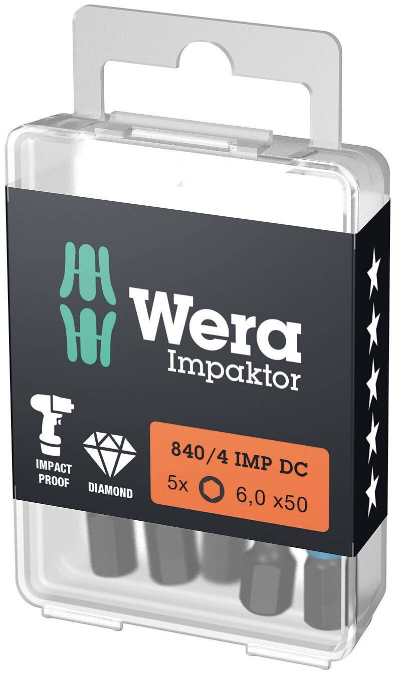 BITS PACK 840/4 IMP DC 6-KANT WERA 4MM
