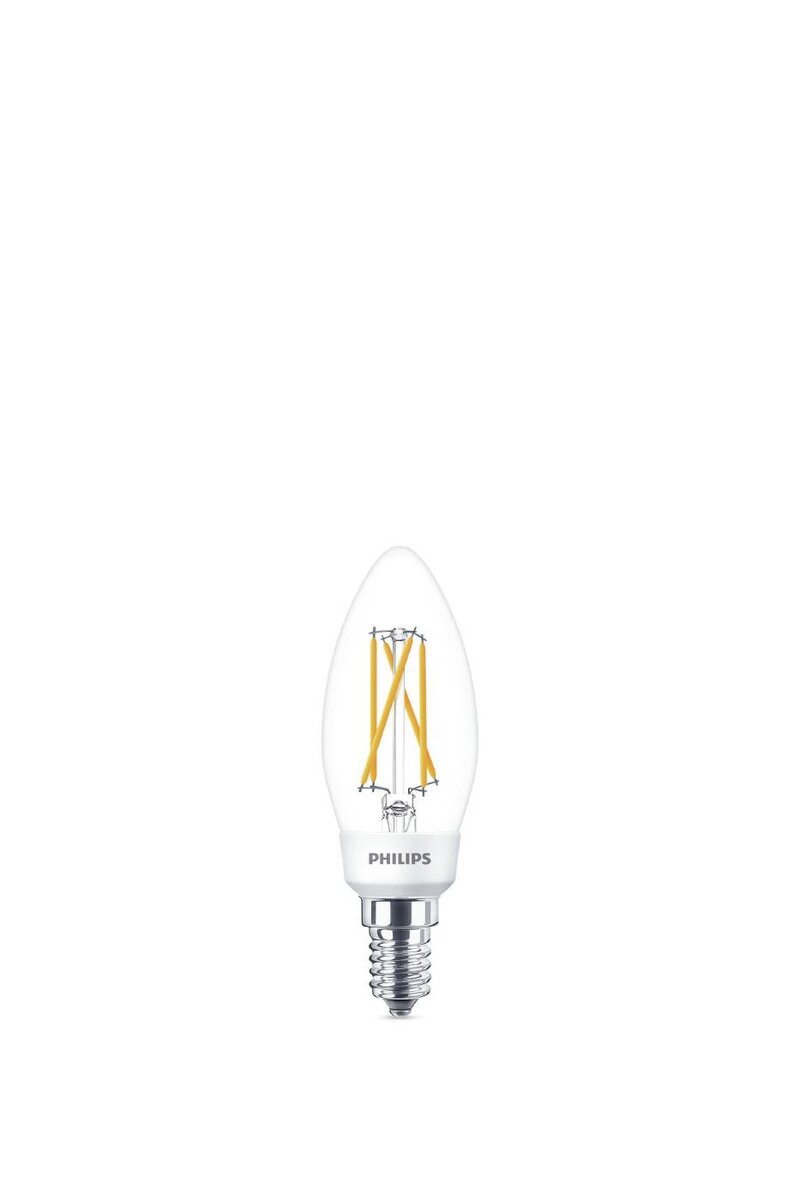 LEDLAMPA PHILIPS CLA GLAS E14 40W B35 VV KLAR SCENESWITCH